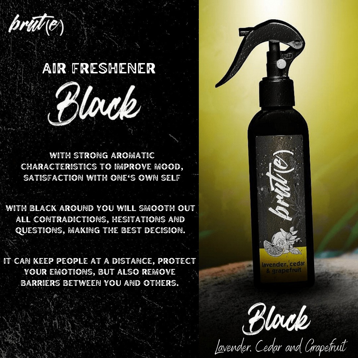 Brute Air Freshener Pack of 5 – Sheih, Black, Euphoria, Wow & Tabacco | Premium Essential Oil Sprays - Brute UK