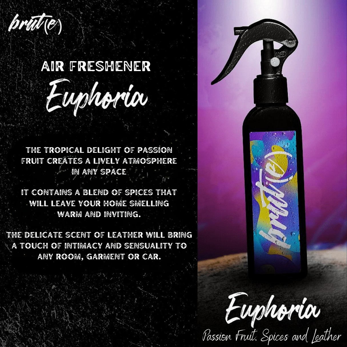 Brute Air Freshener Pack of 5 – Sheih, Black, Euphoria, Wow & Tabacco | Premium Essential Oil Sprays - Brute UK